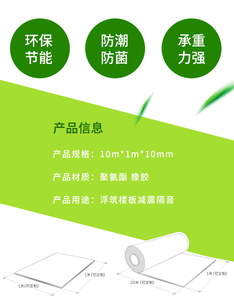 齊工聚氨酯橡膠減震隔音墊